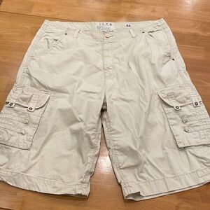 LAB Liberation a Bleu Khaki Baggy Men’s Cargo Shorts Size 42 Cool Pockets Tan
